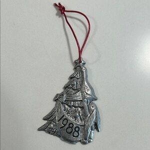 Silver 1988 Holiday Tree Ornament